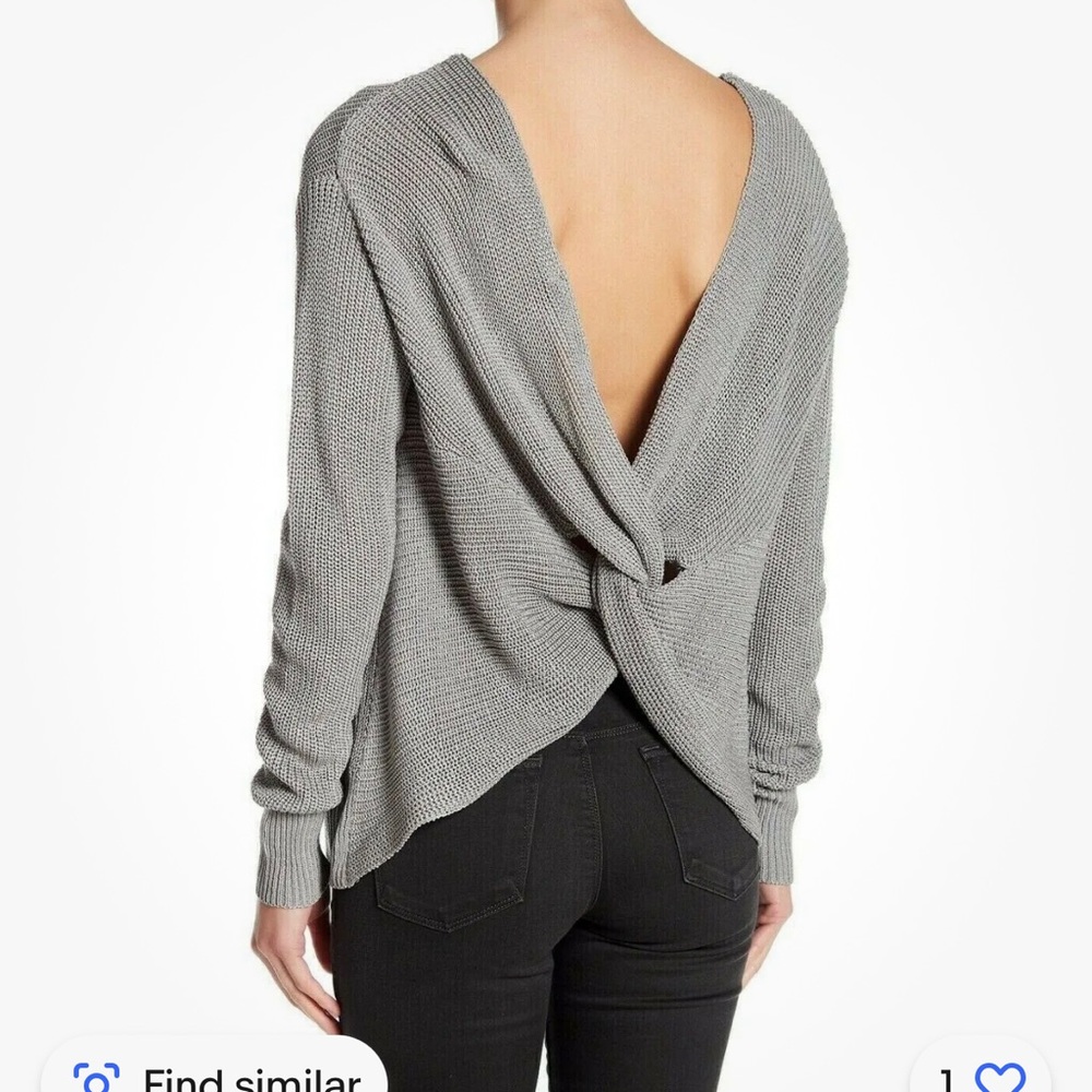 Cotton Emporium sweater knit black knit tie low back